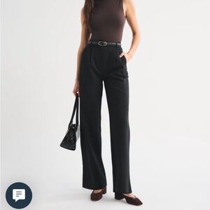 Black A&F Sloane Tailored Wide Leg Pant